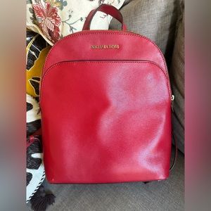 Michael Kors red backpack